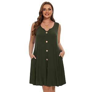 LARACE Women Plus Size Summer Dresses V