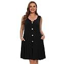 LARACE Women Plus Size Summer Dresses V