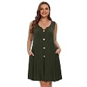 LARACE Women Plus Size Summer Dresses V