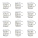 Larah by BOROSIL Angel Gold Opalware Mug, Set of 12 Tea/Coffee Mugs, 180 ml Each, Microwave &amp; Dishwasher Safe, Bone-Ash Free, Crockery Set Ideal for Daily Use &amp; Gifting, White