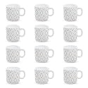 Larah by BOROSIL Angel Grey Opalware Mug, Set of 12 Tea/Coffee Mugs, 180 ml Each, Microwave & Dishwasher Safe, Bone-Ash Free, Crockery Set Ideal for Daily Use & Gifting, White