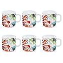 Larah by BOROSIL Bali Opalware Mug, Set of 6 Tea/Coffee Mugs, 180 ml Each, Microwave &amp; Dishwasher Safe, Bone-Ash Free, Crockery Set Ideal for Daily Use &amp; Gifting, White
