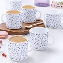 Larah by BOROSIL Blue Spring Opalware Mug, Set of 12 Tea/Coffee Mugs, 180 ml Each, Microwave &amp; Dishwasher Safe, Bone-Ash Free, Crockery Set Ideal for Daily Use &amp; Gifting, White