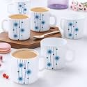 Larah by BOROSIL Bluebell Opalware Mug, Set of 12 Tea/Coffee Mugs, 180 ml Each, Microwave &amp; Dishwasher Safe, Bone-Ash Free, Crockery Set Ideal for Daily Use &amp; Gifting, White