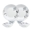 Larah by Borosil Millenia Opalware Dinner Set, 6 -Piece, White