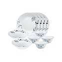 Larah by Borosil Millenia Opalware Dinner Set, 10 -Piece, White