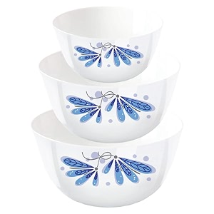 larah by borosil solid opalware twilight mixing and serving microwave safe bowl set with lid 500 ml 1000 ml 1500 ml white - set of 3