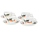 Larah by BOROSIL Stargazer Opalware Cup and Saucer Set of 8 pcs | Tea/Coffee Cups 140 ml | Microwave &amp; Dishwasher Safe | Bone-Ash Free | Crockery Set Ideal for Daily Use &amp; Gifting, White