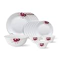 Larah by Borosil - Tiara Series, Paradise, 19 Pcs, Opalware Dinner Set, White