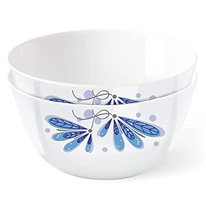 larah by borosil twilight mixing amp serving bowl with lid microwave safe white set of 2 750 ml 1000 ml