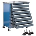 LARBANKE 7-Drawer Rolling Tool Chest with Wheels&amp;Foot Pads,Bluetool Cabinet