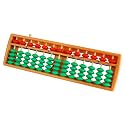 Larcele 13-Column Student Abacus Bead Arithmetic Math Tool Yellow 3 SP-02
