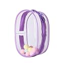 Large 18cm Doll Clear Figure Display Bag with Keychain for 7in Plushie Blind Box Carrying Case Keychain Pouch Charms for Collectibles 6.8 Inch Tall