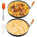 Large 2 Packs 8" Omelette Ring for Griddle,Stainless Steel 8 Inch Griddle Omelet Rings,Non-Stick Pancake Egg Ring Round Omelette Rings Omelet Mold Muffin Mold Silicone Handle