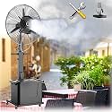 Large 26/30in Industrial Misting Fan - 320W Oscillating Pedestal Fan with 3 Speeds, 90° Rotation &amp; 11 Gal Tank - Perfect for Patio &amp; Garden Cooling