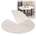 Large 4-Fold Round Dining Table Top Space-Saving Wood Dining Tables Surface Extendable Circular Foldable Table top Extender Table-Top Replacement Catering Banquet Party Tables(Stone,66.9in)