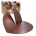 Large 4-Fold Round Dining Table Top Space-Saving Wood Dining Tables Surface Extendable Circular Foldable Table top Extender Table-Top Replacement Catering Banquet Party Tables(Teak,55in)