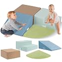 Large 4 Pcs Climbing Toys for Toddlers 1-3 Inside, Oderless &amp; Skin-Friendly Toddler Climbing Toys Indoor, Foam Climbing Blocks for Toddlers with Velcro to Keep Them Together-Ideal Gift