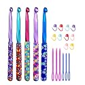 Large Size Crochet Hook Set 5 Sizes 6.5m(K)-10mm(N),Polymer Clay Handles