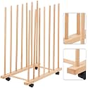 Large Art Drying Rack with Four Caster Wheels, Wooden Canvas Storage Stand