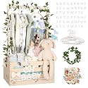 Large Baby Shower Gifts Basket Wooden Crate, Personalized Wooden Letters Hangers New Born Baby Girl Boy Pregnancy Gifts for New Mom Parents Vine Decorations Cute Closet with Adjustable Handle