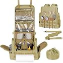 Large Camp Kitchen Organizer with Paper Towel Holder, Khaki