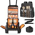 Large Camp Kitchen Organizer with Paper Towel Holder, Black