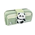 Large Capacity Detachable Cartoon Pencil Case Detachable Cute Aesthetic Pencil Case for Girls Multifunctional Stationery Organizer for School Office (Green)