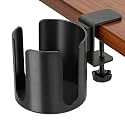 Large Clamp On Cup Holder for Desk, 3.9" Diameter Anti-Spill Drink Holder