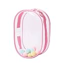 Large Clear Figure Display Bag with Keychain for 6in to 7in Plush Dolls, Plushy Blind Box Carrying Case Keychain Pouch Charms for Collectibles