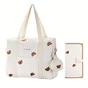 GOBABYMART 3pc Diaper Bag Tote Set, Hospital Bag for Labor &amp; Delivery, Maternity Travel Bag with Changing Pad &amp; Pacifier Case