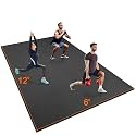 Large Exercise Mat 8'x5'|12'x6'|10'x6'|6'x4'|6'x2' Workout Mat for Home Gym Mats Exercise Heavy Duty Gym Flooring Fitness Mat Large Yoga Mat Cardio Mat for Weightlifting, Jump Rope, MMA