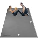 Large Exercise Mat 8'x5'|12'x6'|10'x6'|6'x4'|6'x2' Workout Mat for Home Gym Mats Exercise Heavy Duty Gym Flooring Fitness Mat Large Yoga Mat Cardio Mat for Weightlifting, Jump Rope, MMA