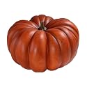 Large Fake Rust Orange Faux Pumpkin, Realistic Lifelike Harvest Fall Decoration, Hard Foam Vegetable Ornament for Halloween Autumn Festival Home Table Porch Outdoor Decor