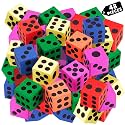 Large Foam Dice for Classroom Math Games, Bulk Jumbo Party Set, 48 Pack
