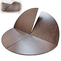 Large Foldable Round Table Top Extender Four-fold 47"-86" Round Folding Tables Outdoor Table Top Extender Table-Top Replacement Portable Wood-Top for Kitchen and Dining(Walnut,62.9")