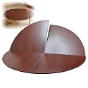 Large Foldable Round Table Top Extender Four-fold Wood Round Table Top Dining Tables Temporary Extender Space Saving Catering Banquet Party Tables Foldable Table-Top Extender(Walnut Brown,75in)