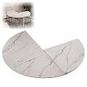 Large Foldable Round Table Top Extender Four-fold Wood Round Table Top Dining Tables Temporary Extender Space Saving Catering Banquet Party Tables Foldable Table-Top Extender(Gray Marble,75in)