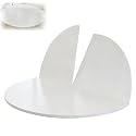 Large Foldable Round Table Top Extender Four-fold 47"-86" Round Folding Tables Outdoor Table Top Extender Table-Top Replacement Portable Wood-Top for Kitchen and Dining(White,55.1")