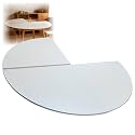Large Foldable Round Table Top Extender Four-fold Wood Round Table Top Dining Tables Temporary Extender Space Saving Catering Banquet Party Tables Foldable Table-Top Extender(White Marble,51in)