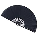 Large Folding Fans Rave Hand Clap Fan Popping Fan, Black