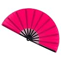 Large Folding Fans Rave Hand Clap Fan Popping Fan, Rose Red