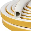 Large Gap D-Shaped Weather Stripping Door Seal, 20 FT, White