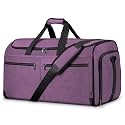 Large Garment Bag for Travel, Bukere Convertible Suit Travel Garment Duffel Bag for Women Business, Shoe Compartment, Detachable Shoulder Strap, 2 in 1 Hanging Suitcase Suit Travel Bags, Purple