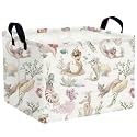 Large Girl Baby Princess Basket Collapsible Kids Toy Storage Bin Gift Box Nursery Room Decor (Mermaid)