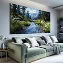 Large Green Landscape Botanical Canvas Wall Art