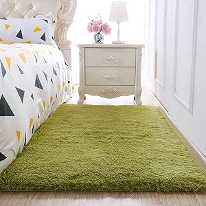 Large Green Microfiber Shag Rug 9x9 Feet