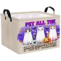 Large Halloween Themed Candy Gift Boo Basket for Kids Baby Personalized Adults Storage Bin Fall Decor(Purple Three Cat)