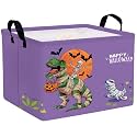 Large Halloween Themed Candy Gift Boo Basket for Kids Baby Personalized Adults Storage Bin Fall Decor(Purple Big Small Dinosaur)