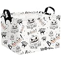 Large Halloween Themed Candy Gift Boo Basket for Kids Baby Personalized Adults Storage Bin Fall Decor(Black Cat Pumpkin)